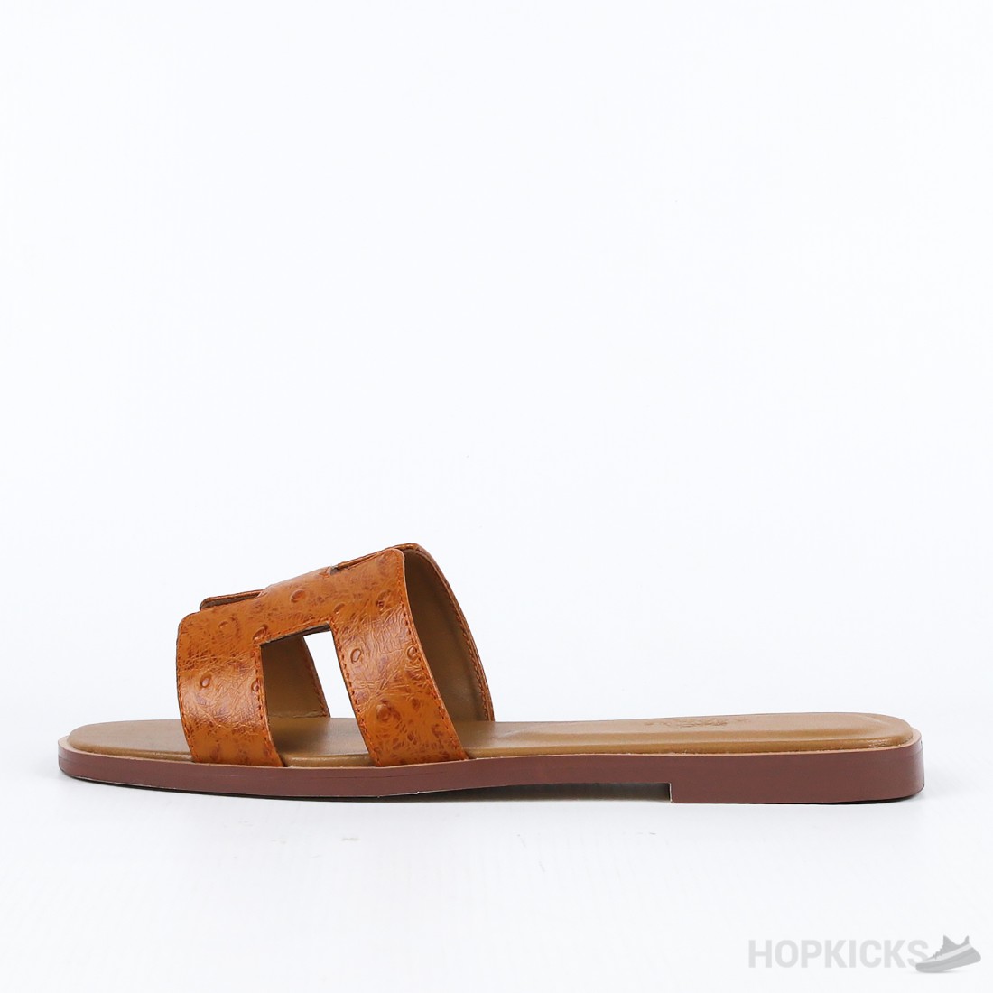 Summer Charms Sandals Mule Beige Ostrich Brown Lambskin